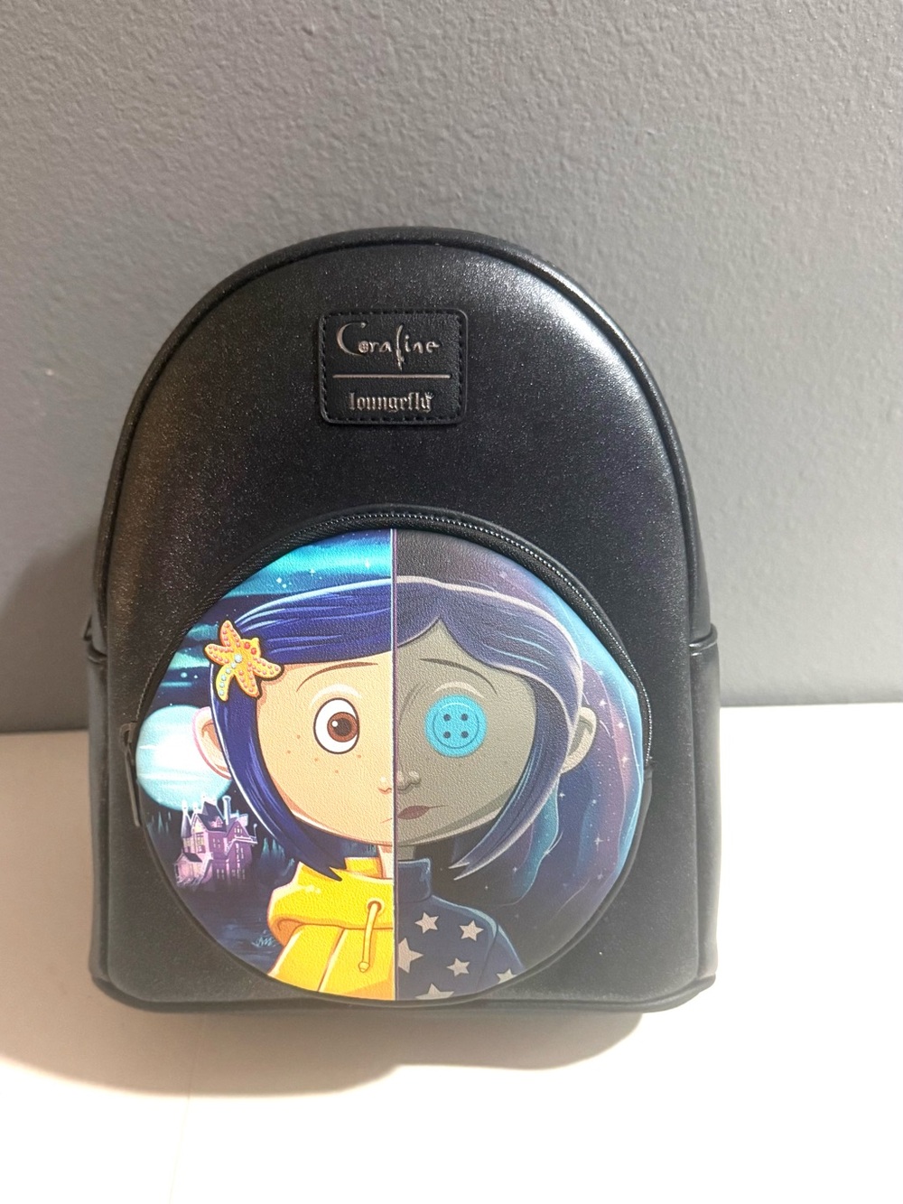 Loungefly Coraline Split Face Iridescent Mini Backpack NWT
